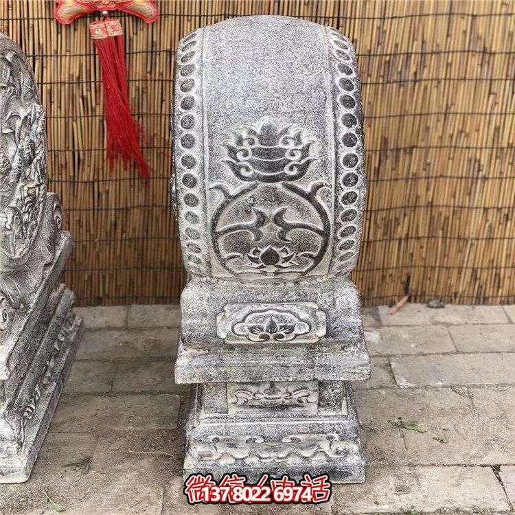 青石石雕抱鼓，點(diǎn)綴園林之美