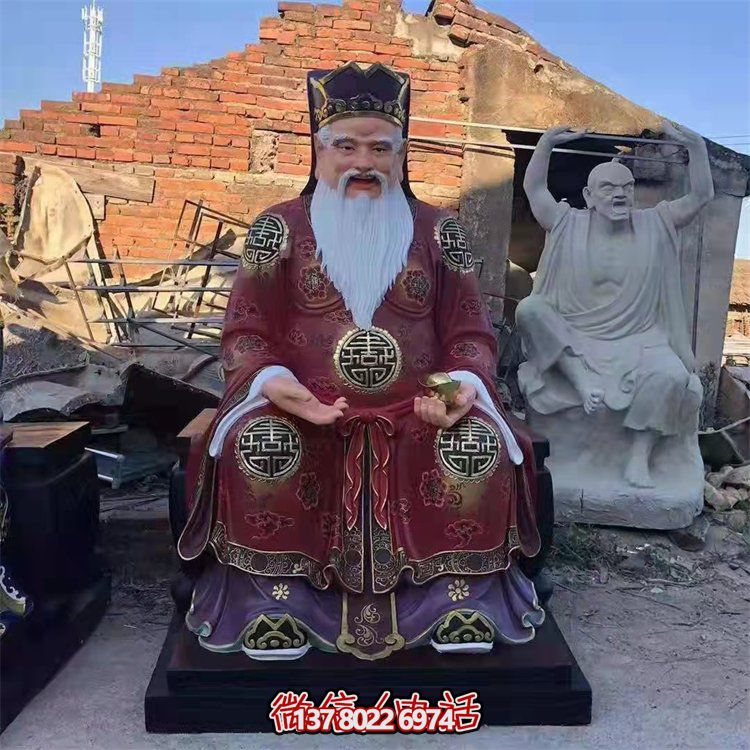 玻璃鋼彩繪財神雕塑，為景區(qū)寺廟供奉