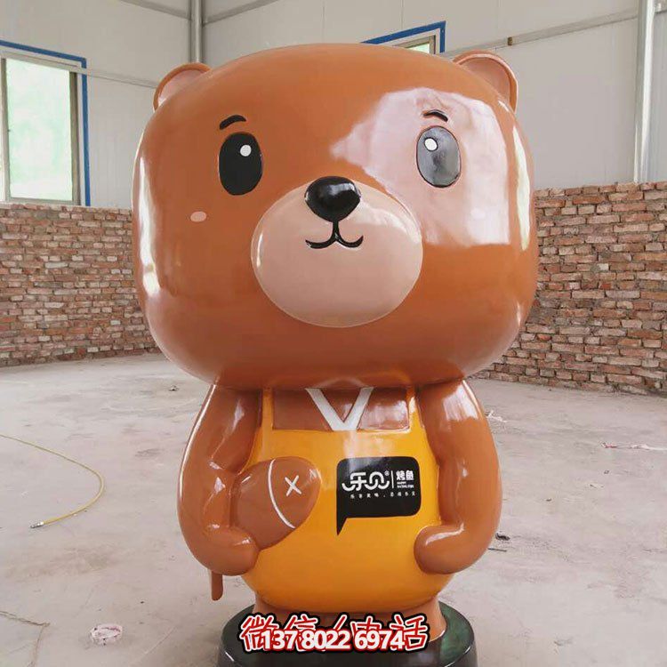 網紅小熊玻璃鋼雕塑，打造完美店鋪裝飾