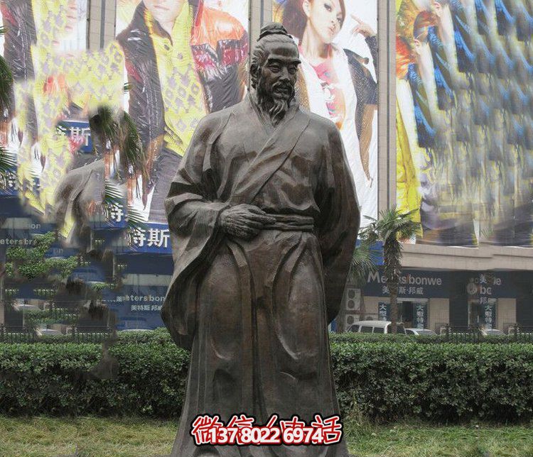 商場商業(yè)街鑄造古代名人李時(shí)珍銅雕塑