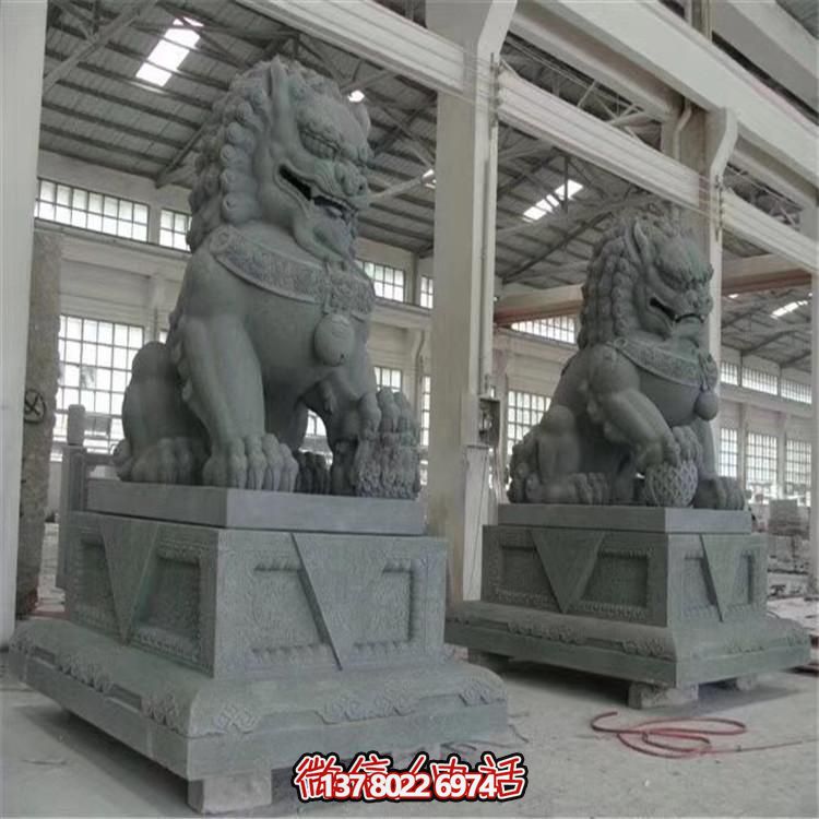 企業(yè)工廠(chǎng)大型青石大理石石雕獅子雕塑