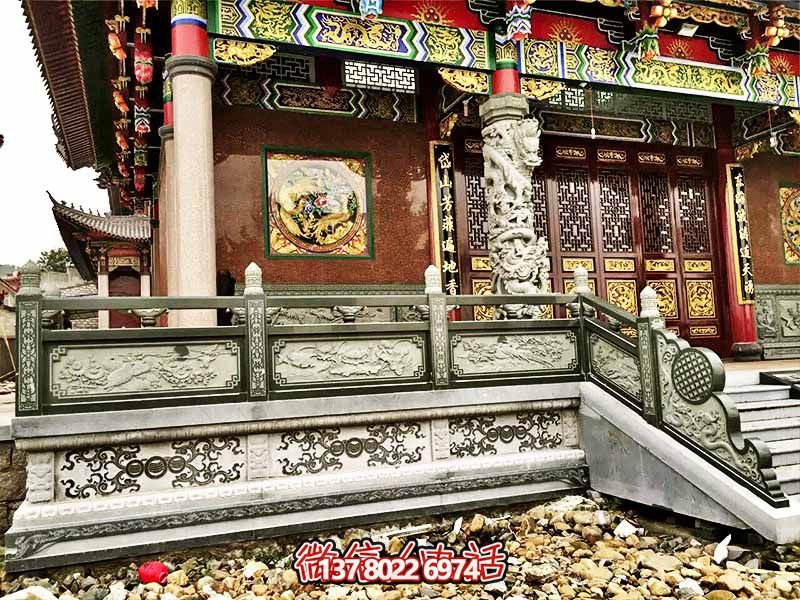寺院大殿臺階青石古建筑雕刻防護(hù)欄桿